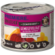 Dose mit Haustierfutter, beschriftet mit "Premiere Raw Kitchen," mit einer Gemüsemischung aus roter Beete und Kürbis, einschließlich Anweisungen zum Mischen.