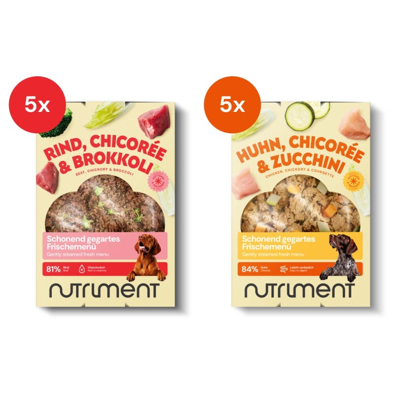 Nutriment Frischemenü Rind & Huhn Probierpaket 10x400g