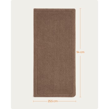 Braune Haustiermatte mit den Maßen 54 cm x 25,5 cm, mit einer weichen Textur und einem umrandeten Design.