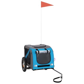 Fahrradanhänger Hund 124 x 53 x 53 cm (L x B x H) blau
