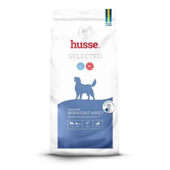Super Premium Hundefutterbeutel mit der Aufschrift "Valp Plus" und einem Cartoon-Hund-Logo, das 80% tierisches Protein und Unterstützung der Verdauung hervorhebt.