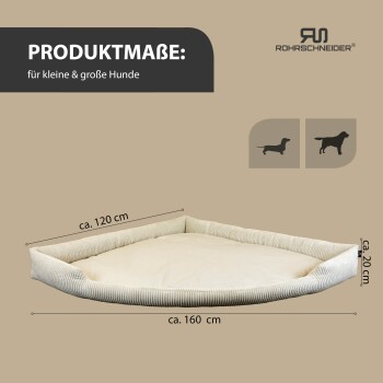 ® XXL Eck-Hundebett für große Hunde aus Cord XL