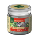 Ein Glas Real Nature Wilderness Freeze Dried Snack für Haustiere, mit 'Reines Rindfleisch' und einem Wolfbild, gekennzeichnet mit 100% Rinderleber.