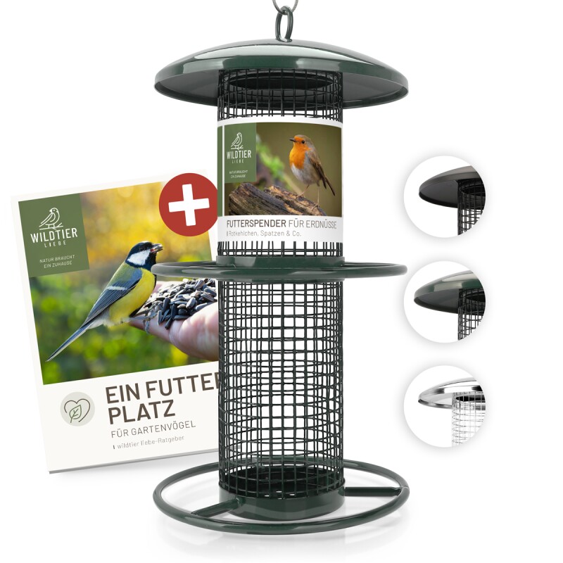Wildtier Liebe Futterspender Für Erdnüsse 26cm, Grün