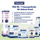 Canosept-Produkte mit Überschrift "Die Nr.1 Hausapotheke für deinen Hund", zeigt Fellpflege Spray und Ohrpflege Finger-Pads.
