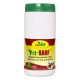 Behälter von cdVet Fit-BARF, einem pulverisierten Hagebuttenzusatz für Haustiere, beschriftet mit "100% Natur" mit einem grünen Deckel und roten Akzenten.