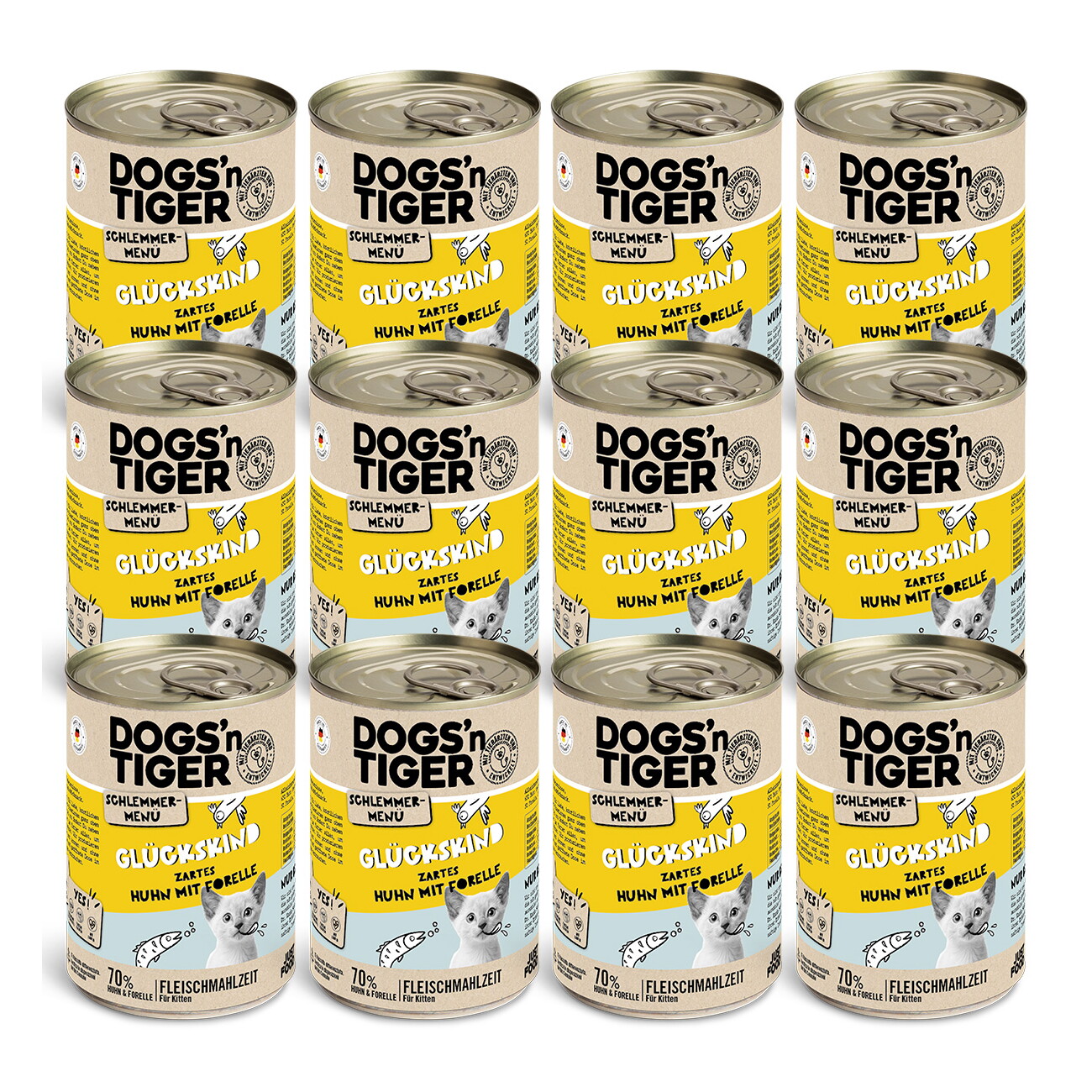 Dogs'n Tiger Glückskind Huhn & Forelle 12x400 g