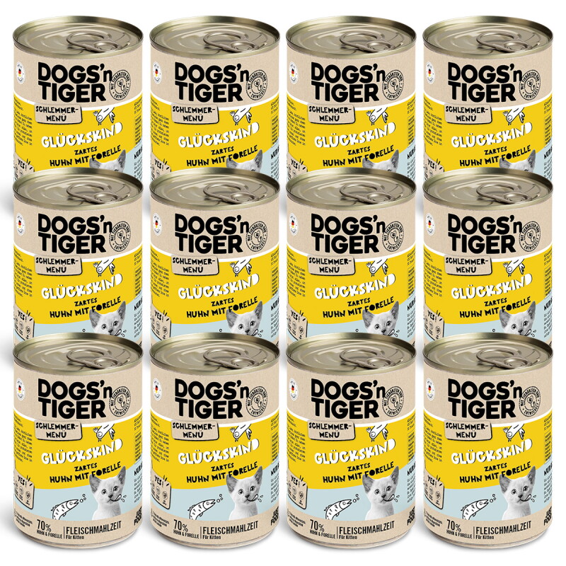 Dogs'n Tiger Glückskind Huhn & Forelle 12x400 g