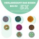 Bild von langsamen Futtergeschirren für Haustiere, beschriftet mit "LANGSAM" und "VERLANGSAMT DAS ESSEN BIS ZU 5X" zur Förderung langsamerer Fütterung für Haustiere.