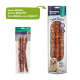 Zwei Hundekau-Snack-Pakete: links "Premiere Chew It" mit Kaurolle; rechts "Premiere I Love My Dog" mit Bild eines Golden Retrievers.