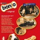 Purina Bonio dog biscuits packaging featuring a red background, vintage baking images, and text highlighting vitamins for healthy skin and coat.
