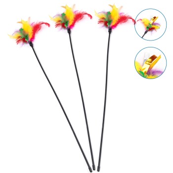 - 3er Set Katzenangel Bunt