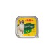 JOSI Katzen-Pâté mit Huhn, 100g, mit einer Katzenillustration, gekennzeichnet als geeignet für Erwachsene, zuckerfrei und getreidefrei.