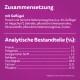 Étiquette de composition des aliments pour animaux en allemand, détaillant les ingrédients avec de la volaille et des composants analytiques incluant les pourcentages de protéines, de matières grasses et d'humidité.