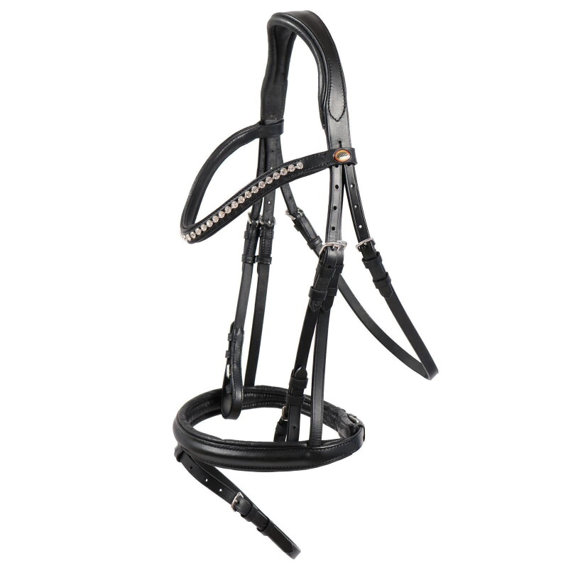 Hans Melzer Horse Equipment Hans Melzer Trense Valluhn schwarz/silber englisches Reithalfter WB EXTRA (KB-Kaltblut)