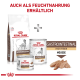 Royal Canin Gastrointestinal Tiernahrung: ein Beutel Trockenfutter und zwei Dosen hochfaseriger Mousse, mit deutschem Text "Auch als Nassfutter erhältlich."