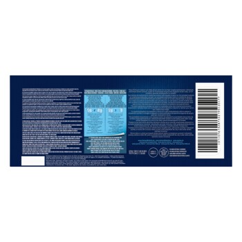 Rückseite der Verpackung von Purina Katzenstreu mit Gebrauchsanweisung, Inhaltsstoffen und Barcode auf blauem Hintergrund.