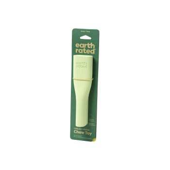 Jouet à mâcher en caoutchouc naturel de Earth Rated, emballé dans un design vert et beige, étiqueté pour les petits animaux.