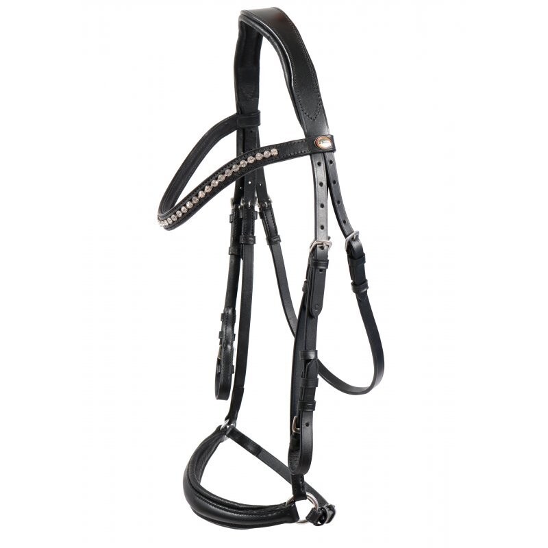 Hans Melzer Horse Equipment Hans Melzer Trense Valluhn schwarz/silber hannoversches Reithalfter Pony
