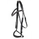 Hans Melzer Trense Valluhn schwarz/silber hannoversches Reithalfter Pony