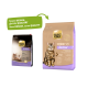 Zwei Beutel Select Gold Katzenfutter: links "Sterilisiert Senior", rechts "Senior Sterilisiert", mit einer grünen Sprechblase, die sagt "Neues DESIGN, gleiche QUALITÄT."