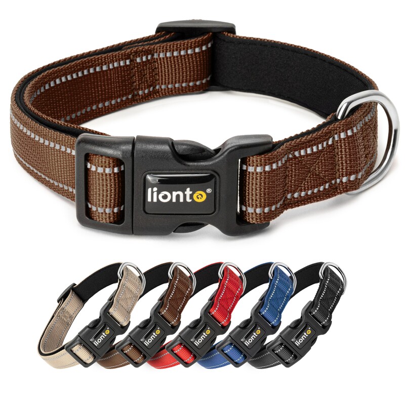 Lionto verstellbares Hundehalsband braun XS