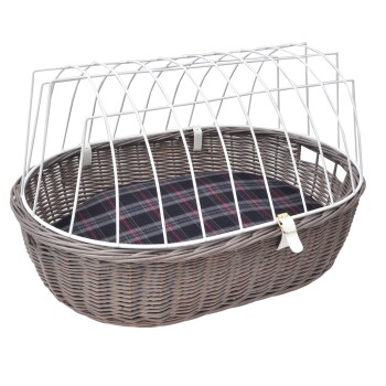 Panier vélo avec grille de protection pour porte-bagages gris