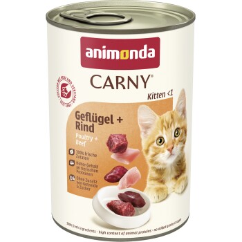 Meilleurs prix pour animonda Carny nourriture humide chaton Volaille et bœuf 24x400 g