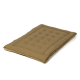 Ein plüschiges, rechteckiges Haustierbett in warmem Beige, mit einem gesteppten Design für Komfort, auf einem weißen Hintergrund platziert.