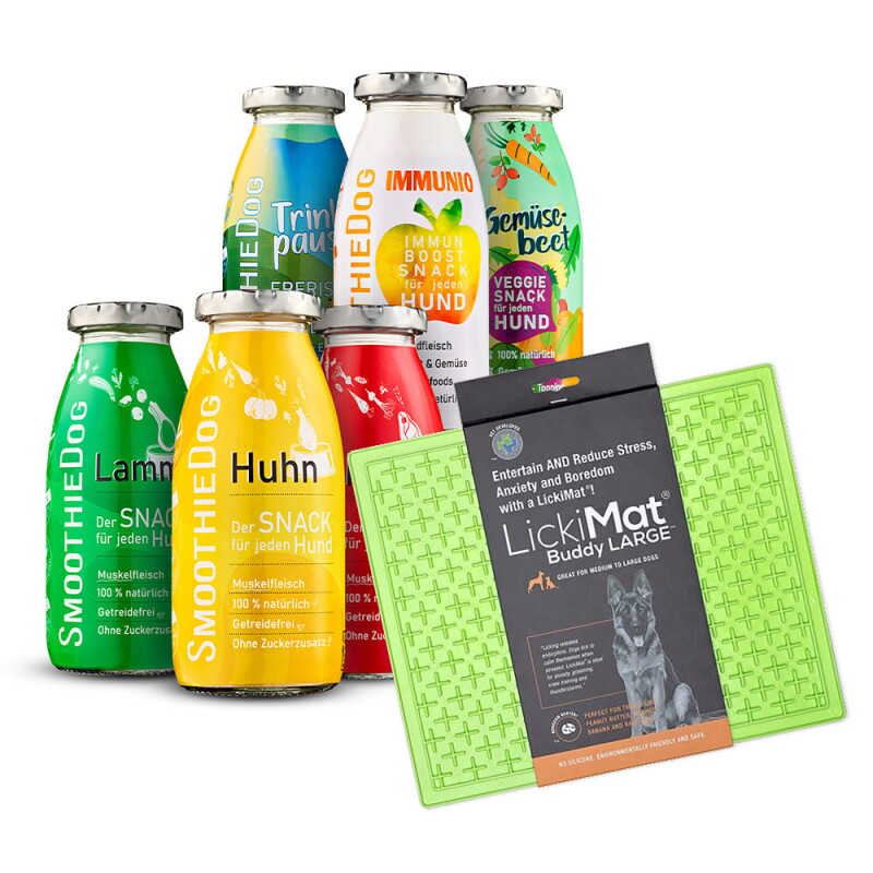 SmoothieDog Mix + Lickimat Grün 6x250 g