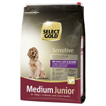 SELECT GOLD Sensitive Junior Medium Lamm, Lachs & Kartoffel 4 kg