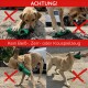 Hund zerreißt grünes Spielzeug mit schwarzen Körnchen; rote X; sichtbarer Text: 'ACHTUNG! Kein Beiß-, Zerr- oder Kauspielzeug'