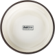Keramischer Fressnapf für Haustiere mit weißem Innenraum und dunkelbraunem Rand, mit dem Logo "AniOne Wild variety" in der Mitte.
