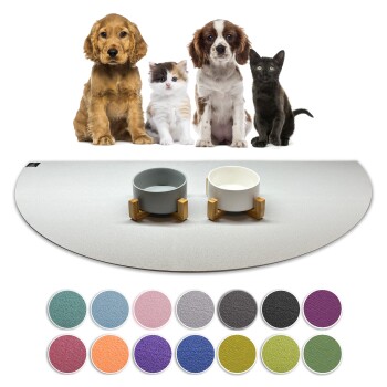 ® - Napfunterlage Halbrund - Öko-Tex und Made in Germany hellgrau 30 cm, 60 cm