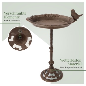 2-in-1 Vogeltränke & Futterstation - 83cm Ständer Frostsicher - Garten Vogelbad