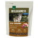 Tüte mit Real Nature Wilderness Hundefutter "Wide Savannah" mit Wildschwein, Lamm und Ente; 70% Fleisch, 30% Früchte/Gemüse, 0% Getreide.