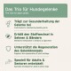 Infografik mit dem Titel 'Das Trio für Hundegelenke', die Gelenkgesundheitsvorteile auf Deutsch und Englisch für erwachsene/ältere Hunde auflistet