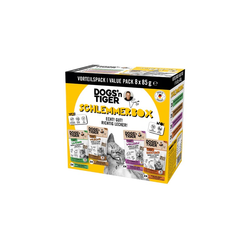 Dogs'n Tiger Dogs´n Tiger Adult Nassfutter Katze, Schlemmerbox 85 g