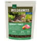 Hundefutter-Sack beschriftet "Wilderness Adult Ranger's Forest", zeigt eine verspielte Katze, mit 70% Fleisch und 30% Früchten/Gemüse, ohne Getreide.