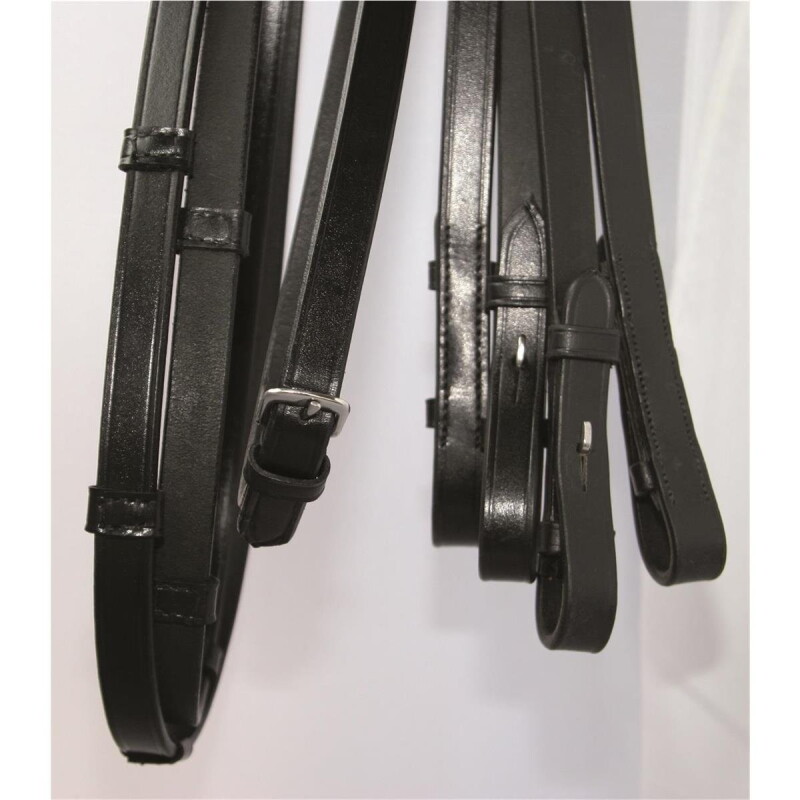 Hans Melzer Horse Equipment Hans Melzer Kandarenzügel Set schwarz/silber WB (Warmblut)