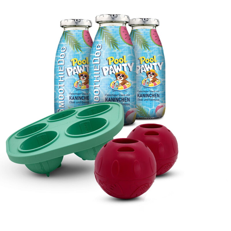 SmoothieDog Summer-Edition 3x 250 ml + Schleckball 2 Stück