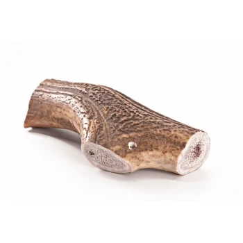 Hundesnack - Hirsch-Geweihe XL - 120g Natürlicher Geweihkausn für Hunde, mit einer strukturierten Oberfläche und einem glatten Ende, ideal für Zahngesundheit und Kauspaß.