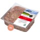 Verpacktes rohes Haustierfutter mit der Bezeichnung "proCani Rind Geflügel Knorpelmischung," mit einer rosa Fleischmischung, mit einem Hinweis, der "8x" angibt.