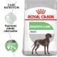 Torba karmy dla psów Royal Canin Digestive Care z sylwetką brązowego psa, z tekstem podkreślającym poprawę jakości stolca i 97% skuteczności.