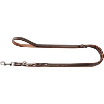 Verstellbare Führleine Porto dunkelbraun / beige M-L
