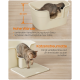 Katze benutzt eine beige Katzentoilette mit hohen Wänden (33 cm) und einer Streumatte, die verstreutes Katzenstreu auffängt.