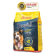 Tüte mit Josera Knuspies Hundeleckerlis mit dem Gesicht eines Hundes. Text: "Der Knusper-Snack mit zarter Ente" und "Wenig Fett." Zertifiziert "EXCELLENT."