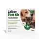 Verpackung des Labor-Testkits mit einem Hund und einer Katze, mit Text, der DNA- und Wurmtests, kostenlosen Laborsendungen und einem Gutschein über 10 € hervorhebt.