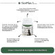 Vitamin B-Komplex Ergänzung für Haustiere, in einem weißen Behälter mit der Aufschrift "TierPlus by Exvital," mit Details zu Vitaminen und Vorteilen.