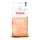Husse-Katzenfutterbeutel mit Aufschrift "Kroketter Lax", Cartoon-Katzenkopf, rotem Untergrund, "Premium" und dem Text "Very tasty complete feed for cats".